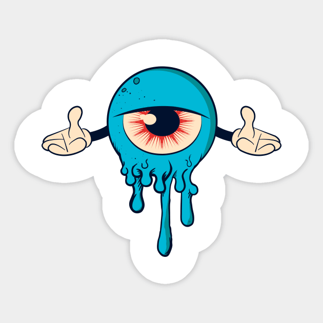 Dripping Cartoon Eye Sticker by Digster